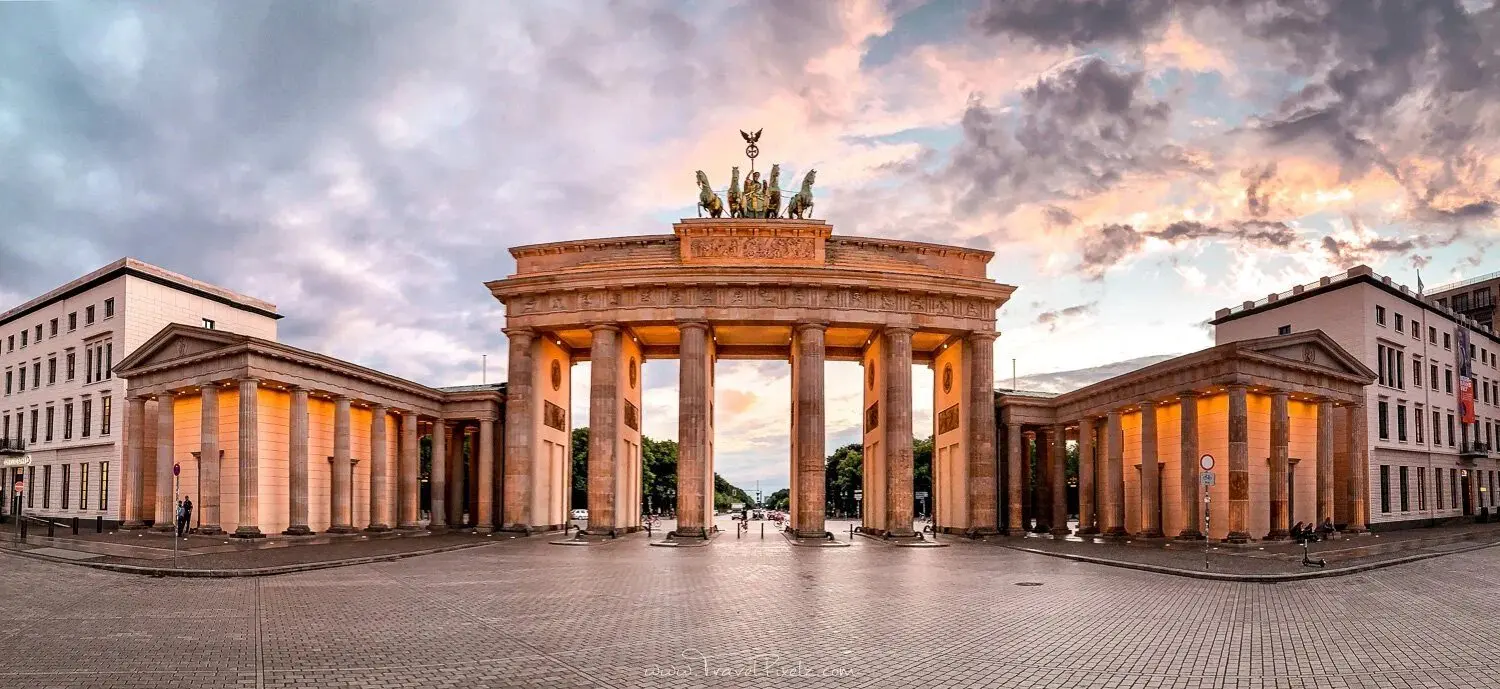 Brandenburg Gate in Berlin at sunset