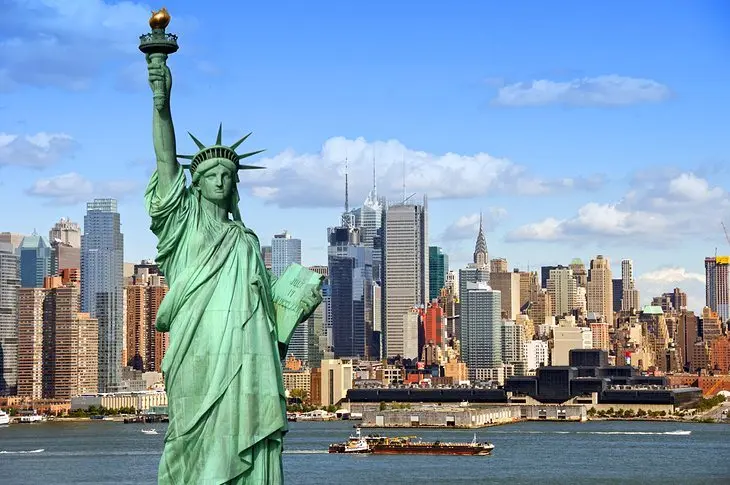 Statue of Liberty and the New York skyline